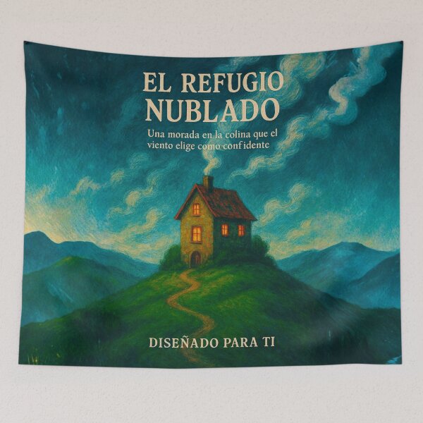 Item preview, Cozy Fantasy Notebook – Refuge on the Misty Hill designed and sold by Anomaly 404 Error.
