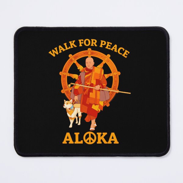 Item preview, Walk for Peace - Aloka Dog - Buddhist Monk & Dog with Dharmachakra  designed and sold by Har-vee.