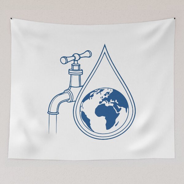 Item preview, Global Water Conservation Concept with Earth Globe and Faucet Water Splash designed and sold by Jirada.