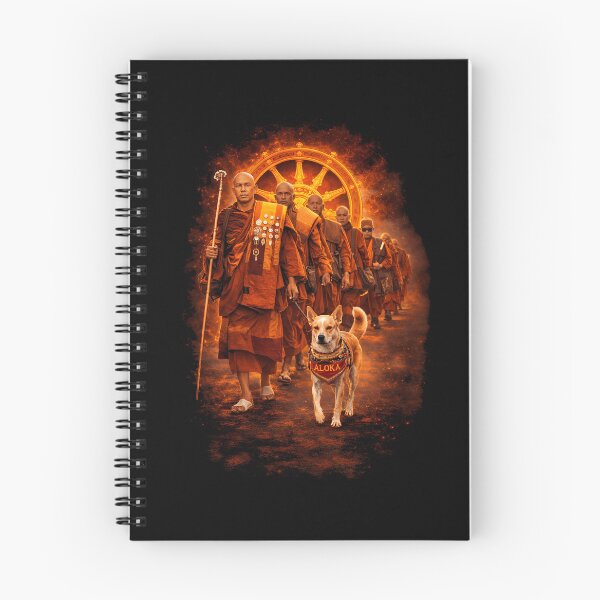 Item preview, Aloka Dog Walk for Peace - Buddhist Monk & Dog with Dharmachakra - Aloka Design designed and sold by Har-vee.
