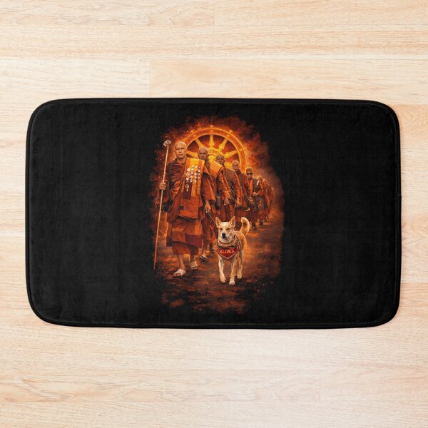 Item preview, Aloka Dog Walk for Peace - Buddhist Monk & Dog with Dharmachakra - Aloka Design designed and sold by Har-vee.