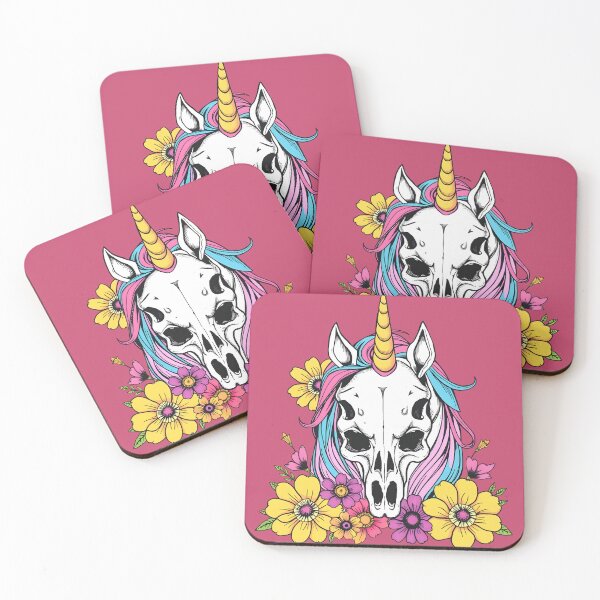 Item preview, Unicorn Skull with Flowers - Pastel Punk Soft Grunge Gothic Cute Dark Art Design designed and sold by Amplify-n-Co.
