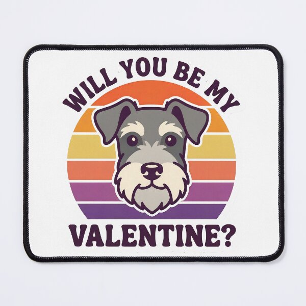 Item preview, Retro 80s Sunset Miniature Schnauzer - Will you be my Valentine? designed and sold by M1234s.
