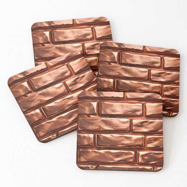 Item preview, Polished Copper Brick Pattern designed and sold by Kaleidoscope Print.