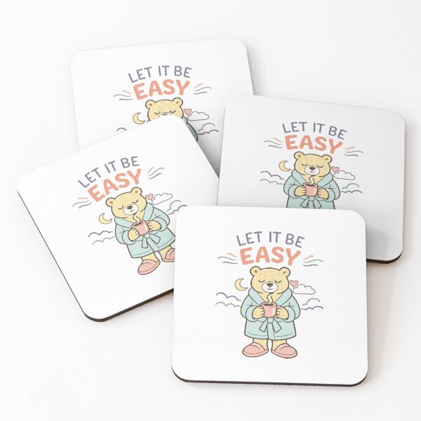 Item preview, Let It Be Easy – Cozy Bear Self Care Illustration | Cute Relaxing Quote Art designed and sold by PrintMastery.