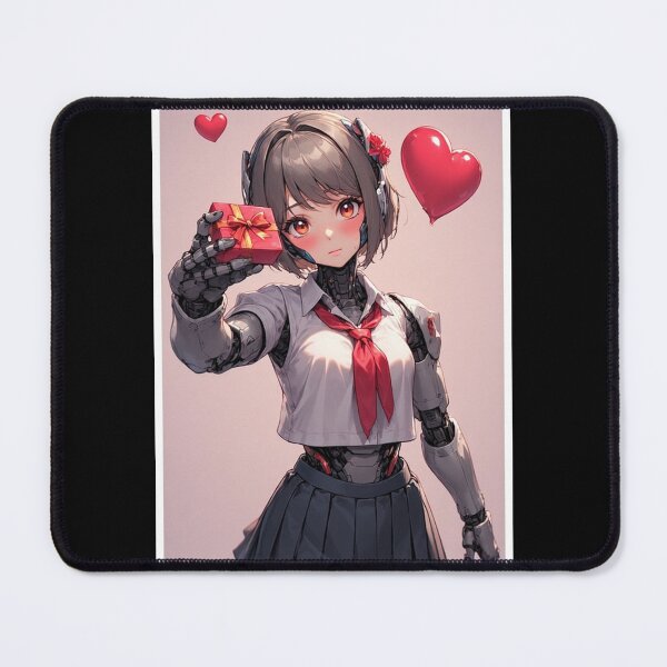 Item preview, Anime android girl on Valentine's Day designed and sold by ArtsJulian.