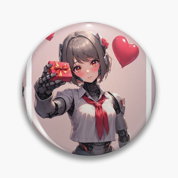 Item preview, Anime android girl on Valentine's Day designed and sold by ArtsJulian.