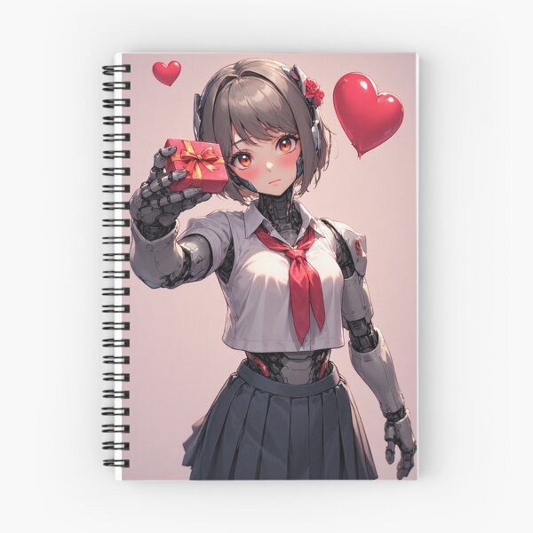 Item preview, Anime android girl on Valentine's Day designed and sold by ArtsJulian.