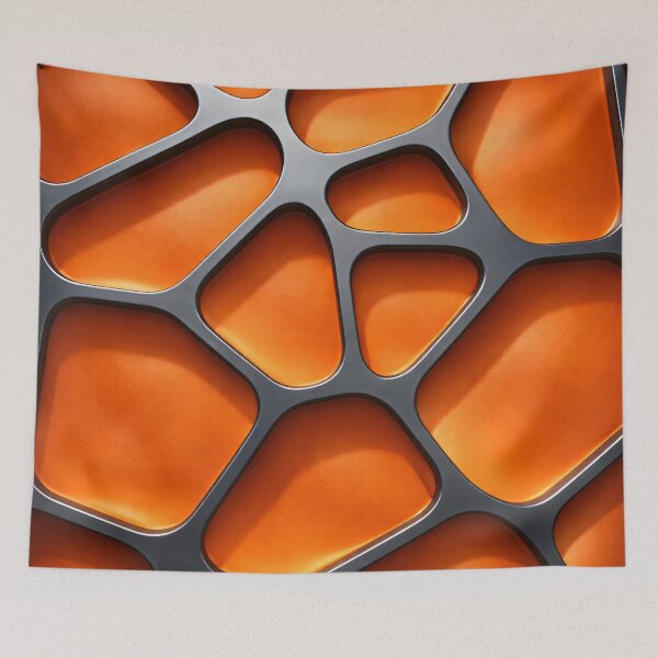 Item preview, Orange Cellular Grid designed and sold by Kaleidoscope Print.