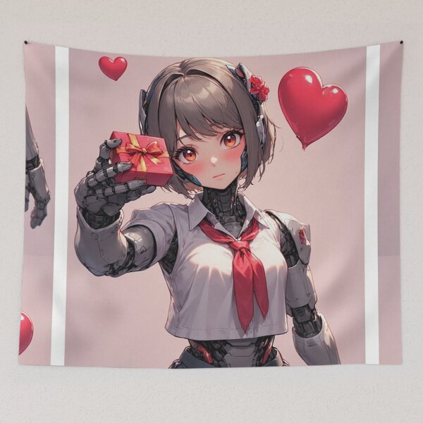Item preview, Chica androide anime en día de Valentine designed and sold by ArtsJulian.