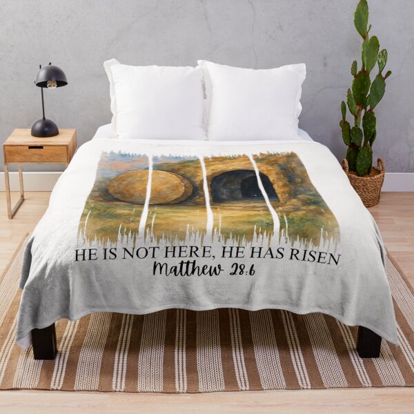 Item preview, He Is Not Here He Has Risen Matthew 286 Easter Christian designed and sold by ArleneRowe.