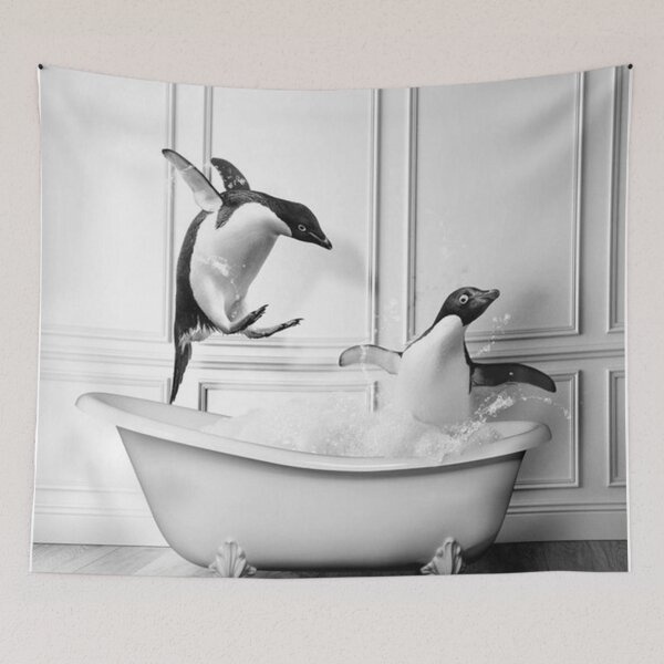 Aperçu de l'œuvre douche de pingouins créée et vendue par kimberlyoswal.
