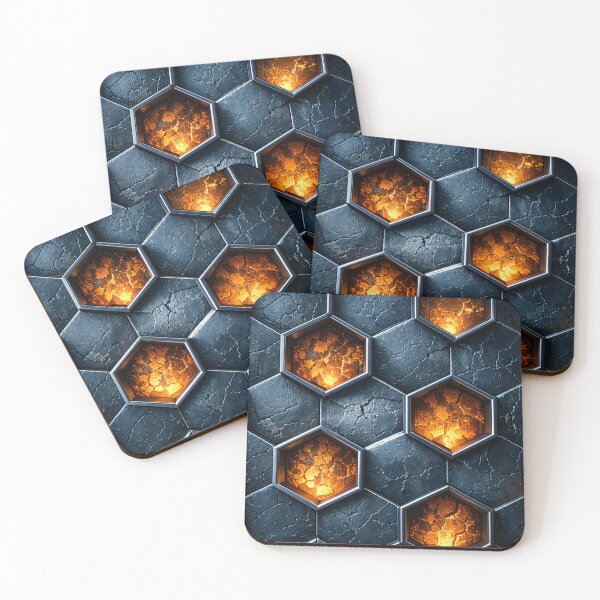 Item preview, Molten Hex Grid designed and sold by Kaleidoscope Print.