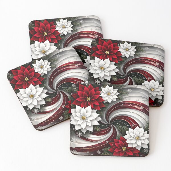 Item preview, Poinsettia Winter Swirl designed and sold by Kaleidoscope Print.