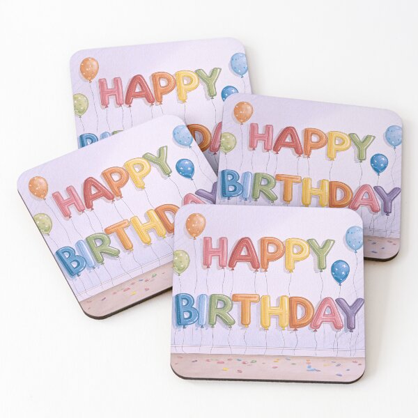 Item preview, Colorful Happy Birthday Balloon Letters with Confetti designed and sold by A1MarketDesigne.