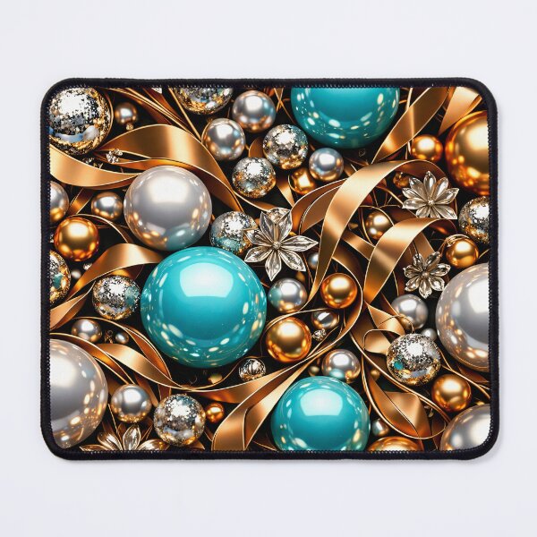 Item preview, Teal Gold Ornament Swirl designed and sold by Kaleidoscope Print.