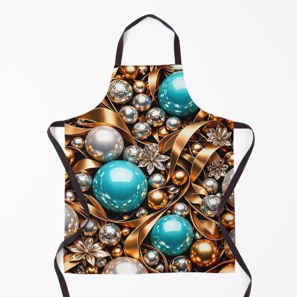 Item preview, Teal Gold Ornament Swirl designed and sold by Kaleidoscope Print.