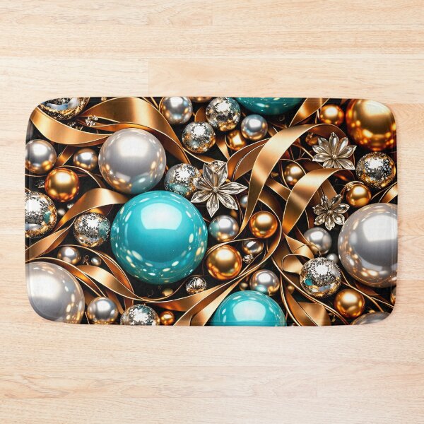 Item preview, Teal Gold Ornament Swirl designed and sold by Kaleidoscope Print.