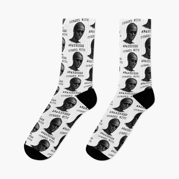 Item preview, Cursed With Awareness – Existential Dark Humor Design (black text) designed and sold by R-A Designs.