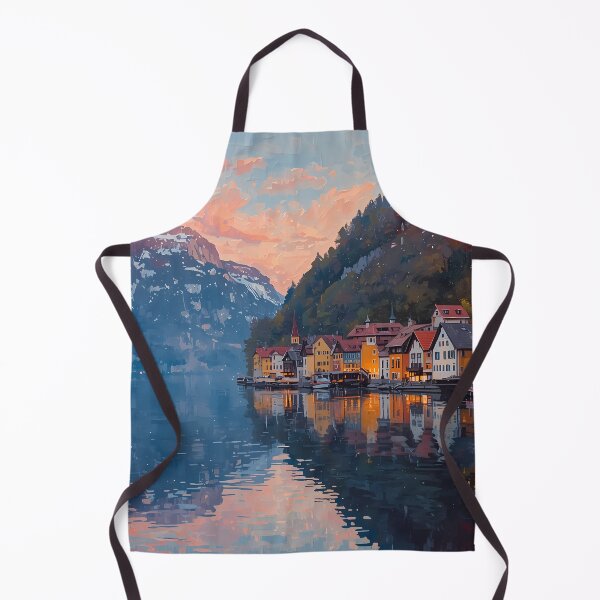 Item preview, Hallstatt Austria Lakeside Village Sunset Art designed and sold by RkskArt.