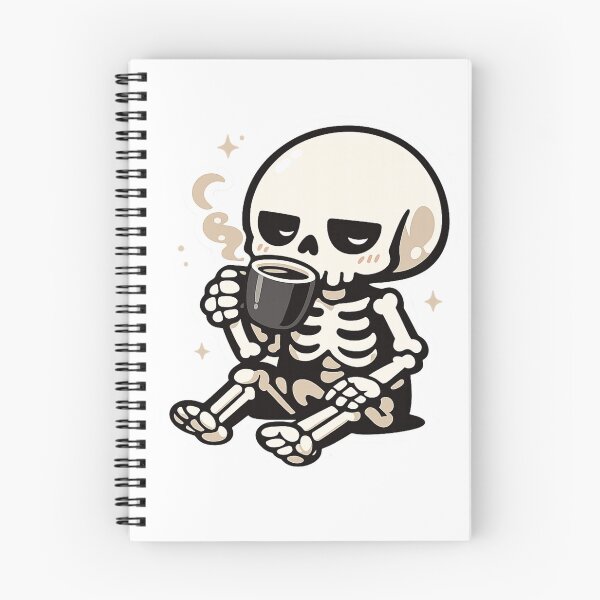 Item preview, Cute Skeleton Drinking Coffee Sticker designed and sold by ms0026.