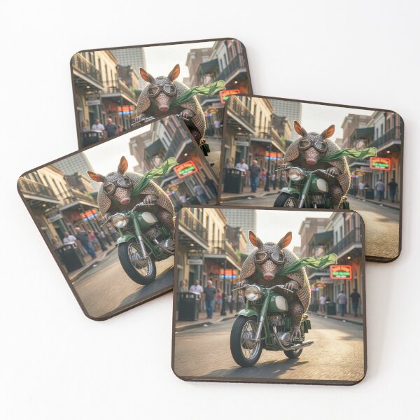 Item preview, Armadillo Motorcycles Down Bourbon Street designed and sold by Tridentulus.