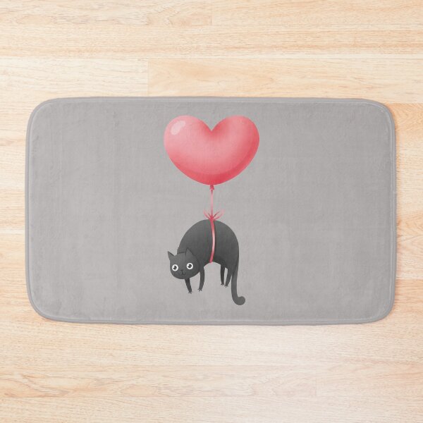 Item preview, Cat Floating with Heart Balloon designed and sold by LifeParody.
