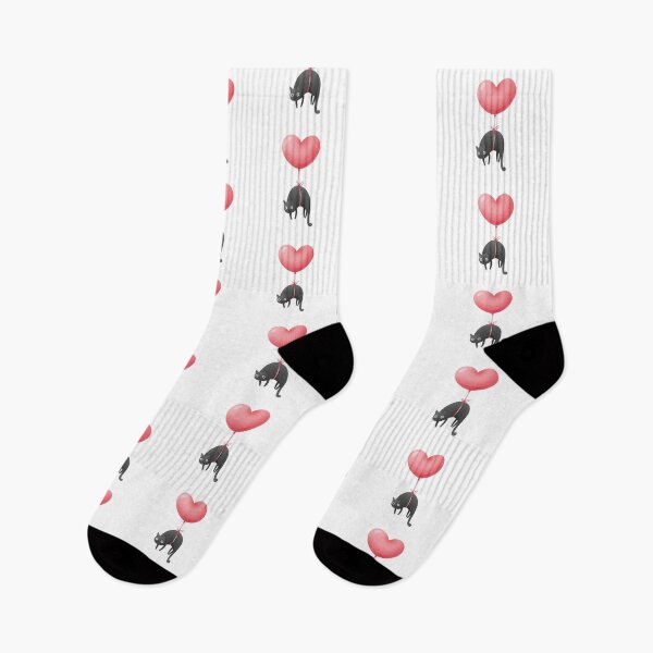 Item preview, Cat Floating with Heart Balloon designed and sold by LifeParody.