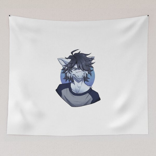 Item preview, Moody Blue Dragon Wolf Hybrid - Grumpy Anthro Portrait designed and sold by VampimorPH.