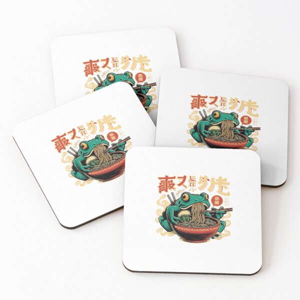 Item preview, Samurai Frog Ramen — Japanese Ukiyo-e Style Toad Eating Noodles Illustration designed and sold by Colorful-Garden.