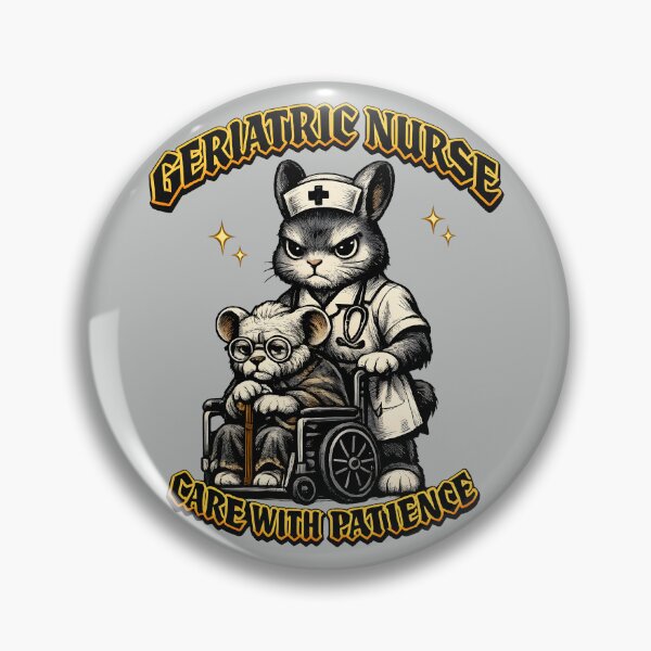 Item preview, Geriatric Nurse Care With Patience – Cute Senior Care Medical Art designed and sold by ClinicalHubs.