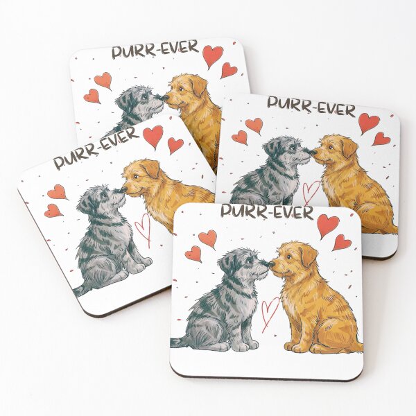 Item preview, Purr-Ever Puppy Love – Cute Dog Couple Valentine Shirt designed and sold by LittleLoopArt.