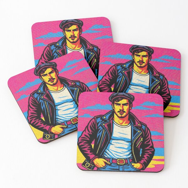 Item preview, Gay Leather Biker Gang Leader Pop Art Pride Graphic Design designed and sold by ItsAKinkThing.