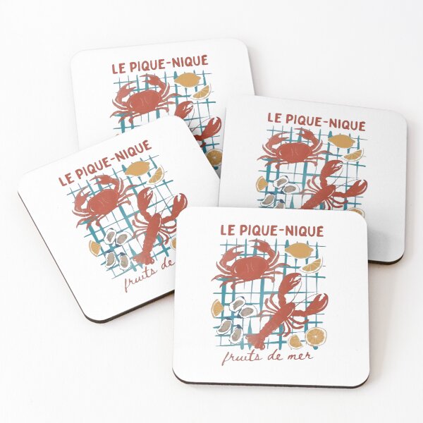 Item preview, Le Pique-Nique Fruits de Mer — French Seafood Picnic Illustration | Coastal Kitchen Art designed and sold by Colorful-Garden.