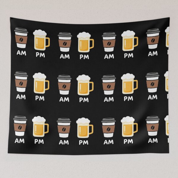 Item preview, AM vs PM – Coffee and Beer Humor Art for Daily Routines designed and sold by PixelVibe782.
