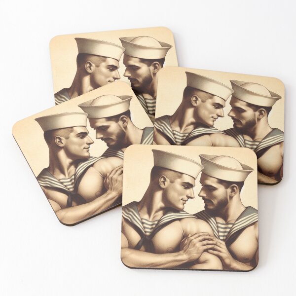 Item preview, 1940s Italian Vintage Gay Sailors Touch Gay Pride Graphic Design designed and sold by ItsAKinkThing.
