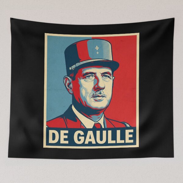 Item preview, General Charles de Gaulle Free France WWII Hope Style Poster designed and sold by DamianRoy88.
