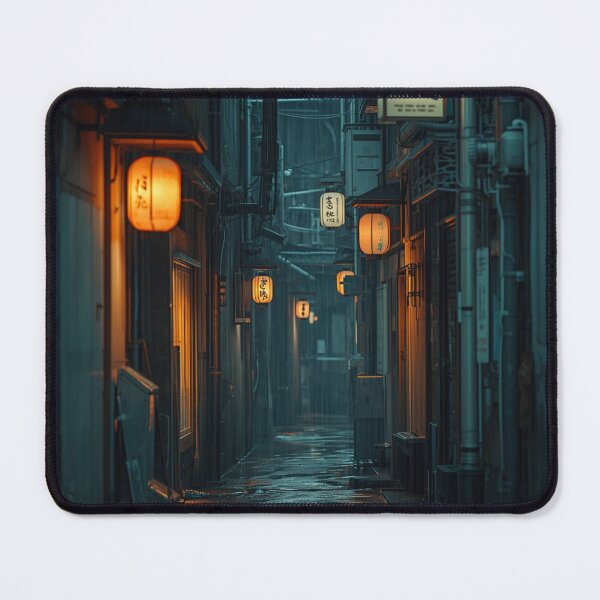 Item preview, Rain-Soaked Japanese Alley with Lanterns designed and sold by Element Horizon Studio.