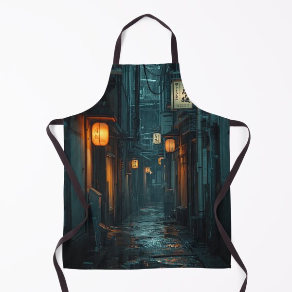 Item preview, Rain-Soaked Japanese Alley with Lanterns designed and sold by Element Horizon Studio.
