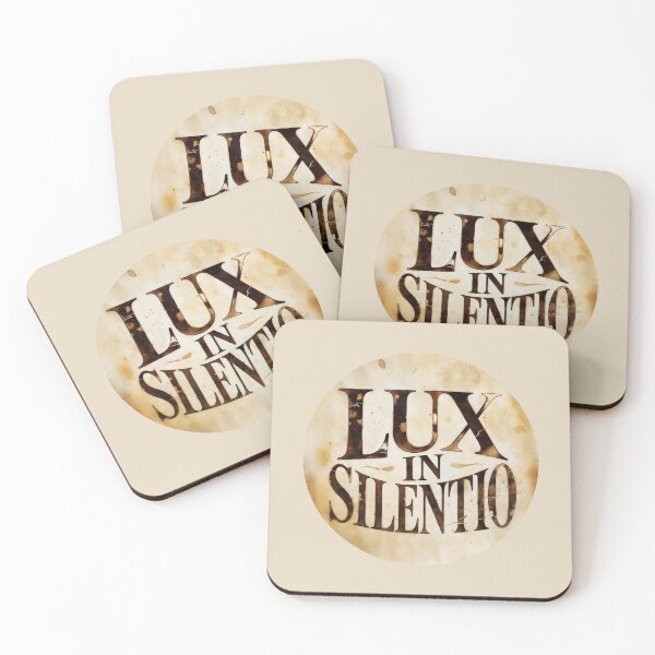 Item preview, Lux In Silentio Latin Quote Vintage Parchment Typographic Art designed and sold by SplashTastic.
