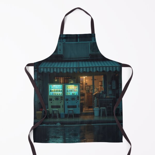 Item preview, Rainy Japanese Storefront with Vending Machines designed and sold by Element Horizon Studio.