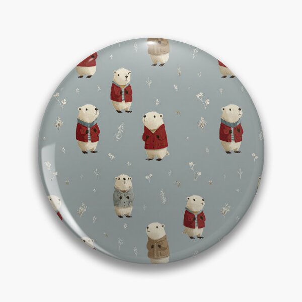 Item preview, Cute Groundhogs in Red Coats Pattern designed and sold by Piotrek0001.