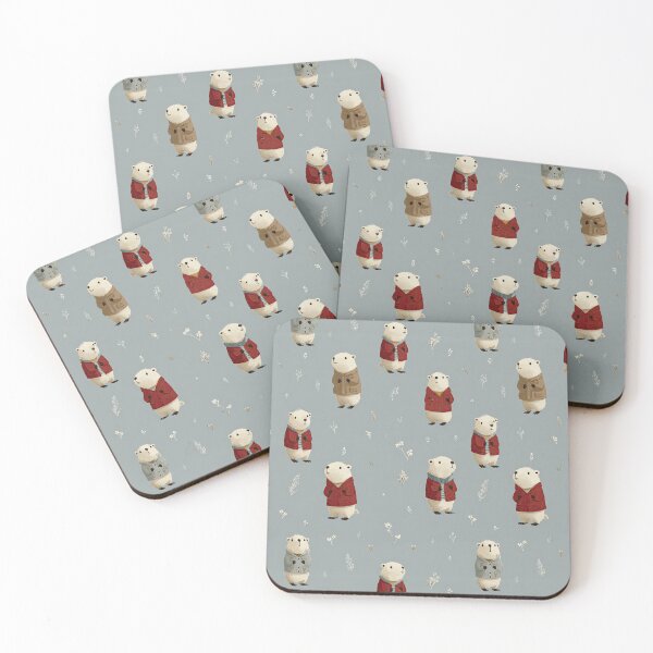 Item preview, Cute Groundhogs in Red Coats Pattern designed and sold by Piotrek0001.