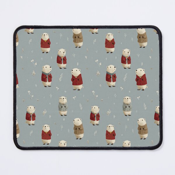 Item preview, Cute Groundhogs in Red Coats Pattern designed and sold by Piotrek0001.