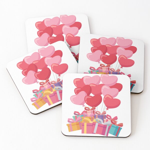Item preview, Valentine's Surprise: Colorful Gift Boxes & Heart Balloons designed and sold by Preat Landscape Vector.