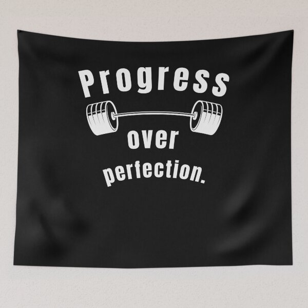 Item preview, Progress over perfection. Gym Fitness Motivation Quote designed and sold by TeeArtWorld.