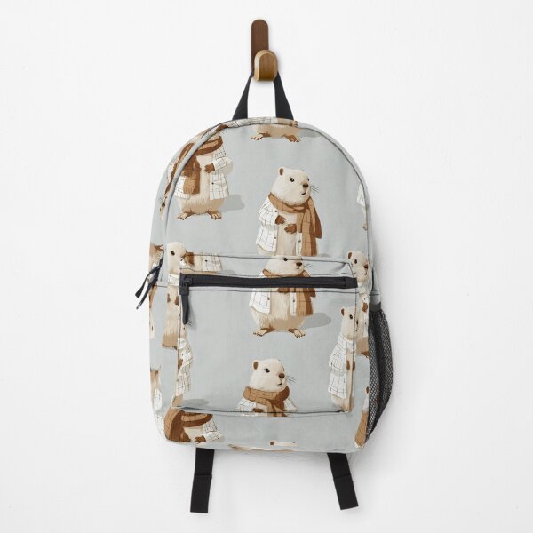 Item preview, Cozy Groundhogs in Scarves on Beige Pattern designed and sold by Piotrek0001.