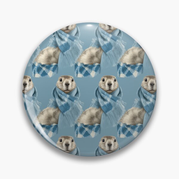 Item preview, Groundhog Wrapped in Blue Plaid Scarf Art designed and sold by Piotrek0001.