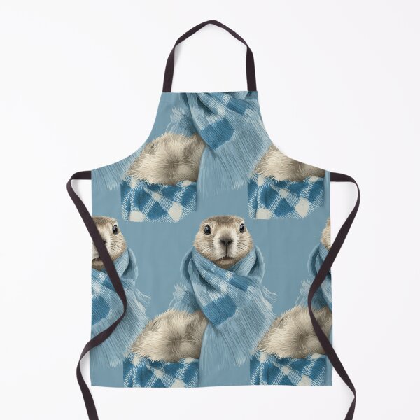 Item preview, Groundhog Wrapped in Blue Plaid Scarf Art designed and sold by Piotrek0001.