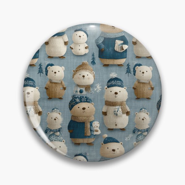 Item preview, White and Brown Groundhogs in Blue Sweaters designed and sold by Piotrek0001.